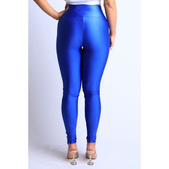 Women's Stretch Skinny Shiny Active Zipper Front Yoga Club Party Leggings Pants - Picture 5 of 10